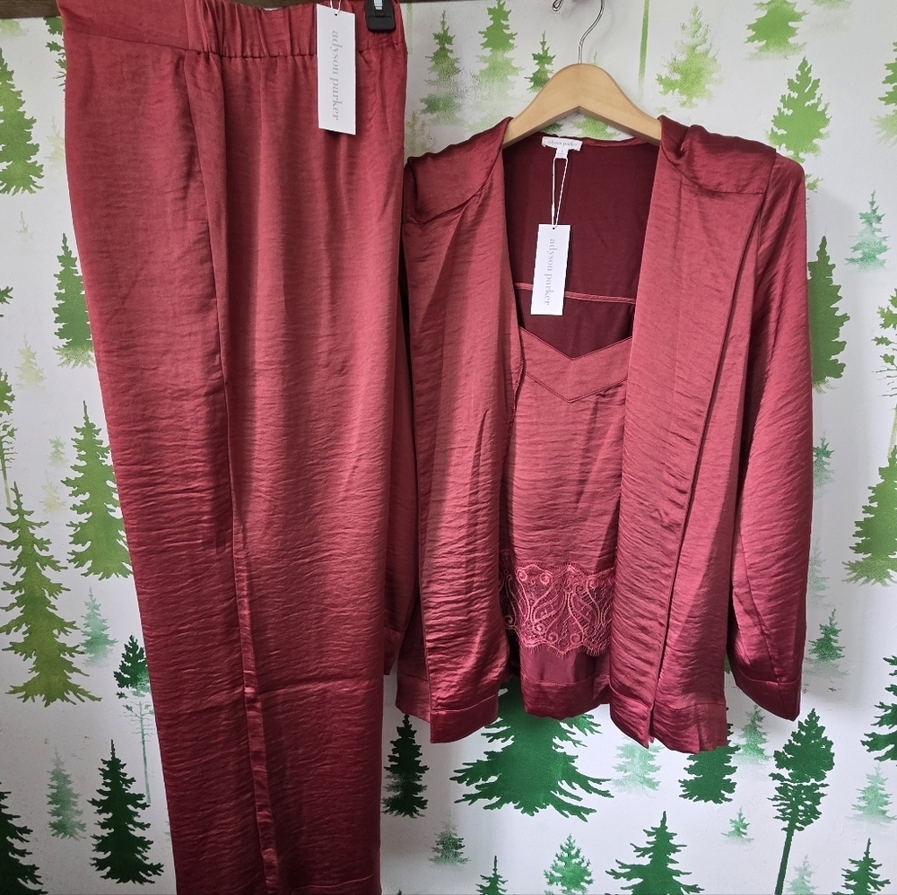 Adyson Parker Satin Cami and Robe Set